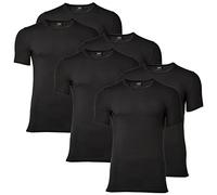 Hugo Boss 6er Pack Herren Slim Fit T-Shirts, Rundhals, Unterhemden Halbarm, Uni (Schwarz, 4 (Small))