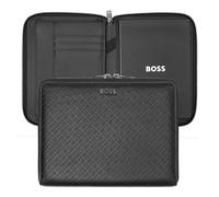Hugo Boss Konferenzmappe Monogram A5 mit Reißverschluss Schwarz