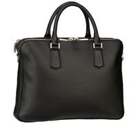 BOSS Schmale Aktentasche aus italienischem Leder mit Logo-Prägung - Style New Crosstown_Doc Z., 50529302 Schwarz ONESI
