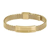 BOSS Jewelry Gliederarmband für Herren Kollektion ALEN aus Gelbgold mit einer Gravierten Plakette - 1580610