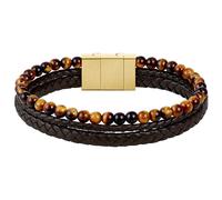 BOSS Armband mit Tigerperlen und geflochtenem Leder in Braun - Style SPHERE MIXED, HB1580787 Braun ONESI