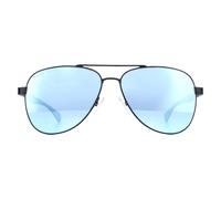 Hugo Boss Aviator Mens Matte Blue Blue Mirror Lunettes de soleil Einheitsgröße
