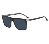 BOSS Sonnenbrille aus schwarzem Acetat mit Streifen-Bügeln - Style BOSS 1844/SKB756KU, 58609834 Dunkelgrau ONESI