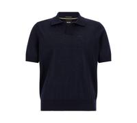 BOSS Pullover aus Merinowolle mit Johnny-Kragen - Style H-Lantoni, 50565470 Dunkelblau XL