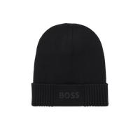 HUGO BOSS - Boss Mütze aus Baumwolle und Schurwolle mit Logo, Schwarz
