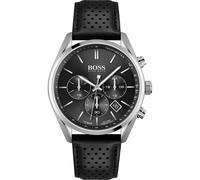 Hugo Boss Champion 1513816 Herren Chronograph Uhr Schwarz Leder 44mm Tachymeter 10 AT