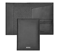 HUGO BOSS Classic Smooth Schwarz Geldbörse mit 4 Steckplätzen und Reisepasshalterung aus Lammfell