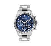 Hugo Boss Herren Hero Sport Lux Uhr HB1513755 - Blaues Zifferblatt, Edelstahl 43 mm, silbernes Armband, Chronograph, Tachymeter