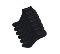 HUGO BOSS Herren Sneaker Socken Füßlinge Business Socks 50272217 6 Paar, Farbe:Schwarz, Größe:43-46, Artikel:-001 black