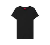 HUGO T‑Shirt The Plain Tee Baumwoll‑Jersey, Logo auf der Rückseite, Damen Schwarz L