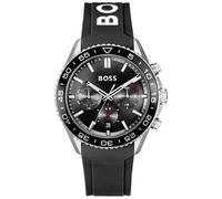 BOSS Chronograph mit Silikonarmband und schwarzem Zifferblatt - Style RUNNER, 58137096 Schwarz ONESI