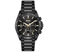 BOSS Schwarz beschichtete Uhr mit tonalem H-Gliederarmband - Style STRIKE, 58565037 Schwarz ONESI