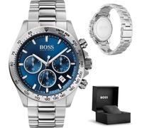 Hugo Boss HUGO BOSS Herren Chronograph Uhr HB1513755 Hero - Edelstahl silberfarben, Quarz