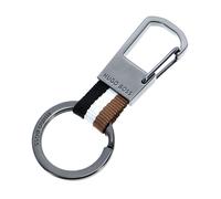 BOSS Schlüsselanhänger mit Signature-Streifen und dunklen Chrom-Akzenten - Style Key ring Iconic, 58122588 Dunkelgrau ONESI