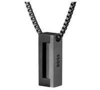 BOSS Halskette mit gebürstetem und poliertem Finish - Style CANDOR JEWELRY, HB1580750 Schwarz ONESI
