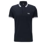 Poloshirt BOSS GREEN "Paddy", Herren, Gr. M, schwarz (schwarz001), Jersey, Obermaterial: 100% Baumwolle, unifarben mit Farbeinsatz, regular fit, hoch geschlossener Ausschnitt, eng Bündchen, Shirts, at