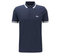 Poloshirt BOSS GREEN "Paddy", Herren, Gr. M, blau (dunkelblau402), Jersey, Obermaterial: 100% Baumwolle, unifarben, regular fit, hoch geschlossener Ausschnitt, eng Bündchen, Shirts, atmungsaktive Piqu