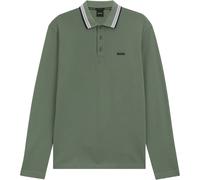 Langarm-Poloshirt BOSS GREEN "Plisy", Herren, Gr. XXL, open grün359, Jersey, Obermaterial: 100% Baumwolle, unifarben, casual, regular fit hüftlang, V-Ausschnitt, Langarm eingesetzt normaler Saum, Shir