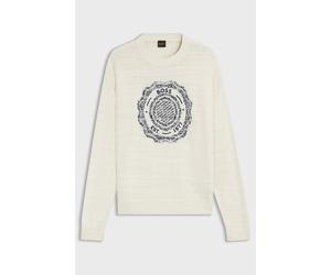 Hugo Boss Pullover aus strukturiertem Strick mit Wappen-Logo-Intarsie XXL