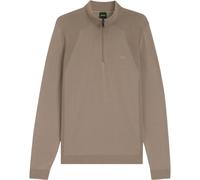 BOSS Pullover aus Baumwoll-Mix mit Troyerkragen - Style KN_Momentum-Lite MZ, 50558352 Hellbraun XL