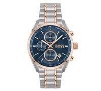 Hugo boss quarz silberfarbenem herren uhr mit blauemzifferblatt und edelstahl armband one_size Silber