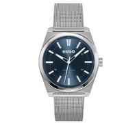 Hugo boss quarz silberfarbenem herren uhr mit blauemzifferblatt und mesh armband one_size Silber