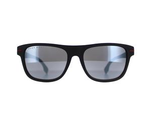 Hugo Boss Rectangle Mens Matt Schwarz Rot Silber Spiegel BOSS 1322/S Einheitsgröße