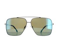 Hugo Boss Runde Herren Ruthenium Havanna Kaki Blau Spiegel BOSS 1325/S Einheitsgröße