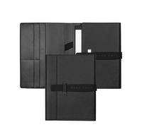 Hugo Boss Schreibmappe Illusion Gear A5 aus Kunstleder in der Farbe Schwarz, 23,5 x 17,5 x 2 cm, HDM212A