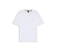 Hugo Boss T-Shirt aus merzerisierter Baumwolle mit Monogramm Double B, Weiß, M