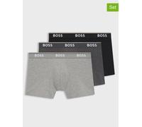 BOSS Boxershorts BoxerBr 3P Power – eng anliegend, Stretch-Baumwolle, mit Logos, Grau XXL