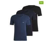 BOSS Dreier-Pack T-Shirts aus Baumwolle mit Logo-Stickerei - Style TShirtRN 3P Classic, 50532468 Blau M