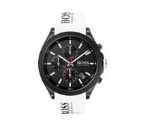 Hugo Boss Velocity Herrenuhr Chronograph weißes Band 1513718