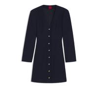 HUGO Bouclé-Kleid mit goldfarbenen Knöpfen - Style Kanegi-1, 50553543 Dunkelblau 42