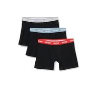 Boxer HUGO UNDERWEAR "BOXERBR TRIPLE", Herren, Gr. XXL (56), 3 Stk., schwarz 008, Jersey, Obermaterial: 95% Baumwolle, 5% Elasthan, körpernah, Unterhosen, mit elastischem Bund (38957419-XXL) schwarz 0