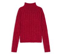 Hugo - Boxy Rippstrick-Pullover mit Stehkragen - - Knitwear - Damen - Rot - XS