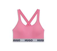 HUGO Bralette aus Stretch-Baumwolle mit hinten überkreuzten Trägern und Logo-Band - Style BRALETTE PADDED SPORTY LOGO, 50469628 Pink XXL