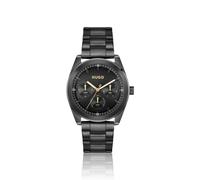 HUGO #BRIGHT SPORT schwarz beschichtete Uhr mit tonalem Zifferblatt und Gliederarmband - Style #BRIGHT SPORT, 58565039 Schwarz ONESI