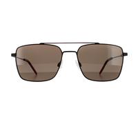 Hugo by Hugo Boss Square Mens Matte Schwarz Grau Sonnenbrille Einheitsgröße