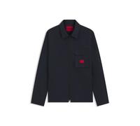 HUGO Canvas-Overshirt aus Baumwoll-Mix mit Reißverschluss und Logo-Label - Style Emmond, 50482701 Dunkelblau S