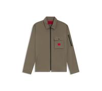 HUGO Canvas-Overshirt aus Baumwoll-Mix mit Reißverschluss und Logo-Label - Style Emmond, 50482701 Grau XS
