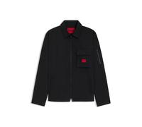 HUGO Canvas-Overshirt aus Baumwoll-Mix mit Reißverschluss und Logo-Label - Style Emmond, 50482701 Schwarz XS