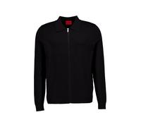 HUGO Regular-Fit Strickjacke mit Reißverschluss - Style San Jean-CV, 50543769 Schwarz M