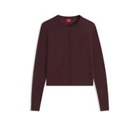 HUGO Cardigan mit Knopfleiste aus Woll-Mix mit Kaschmir - Style Sfabro, 50569404 Dunkelbraun L