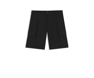 HUGO Cargo-Shorts aus Stretch-Baumwolle mit Bundfalten vorn - Style Craysen262S, 50556891 Schwarz M