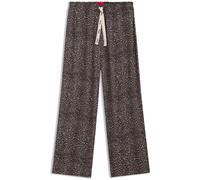 Pyjamahose HUGO UNDERWEAR, Damen, Gr. XL, N-Gr, braun (open grau 070), Jersey, Obermaterial: 60% Modal, 32% Baumwolle, 8% Elasthan, Basic, gerade lang, Hosen Pyjamahose, elastischer Bund, gerader Schn