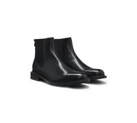 HUGO Chelsea Boots aus Leder mit elastischen Einsätzen - Style Lysander_cheb_lt, 50558079 Schwarz 42