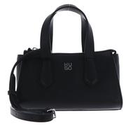 HUGO Schultertasche aus genarbtem Kunstleder mit Stack-Logo-Detail aus Metall - Style Chris 2.0_Sh Bag Box, 50552492 Schwarz ONESI