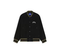 HUGO College-Jacke aus Baumwoll-Cord mit Logo-Patch - Style Berono2631, 50563929 Schwarz XL
