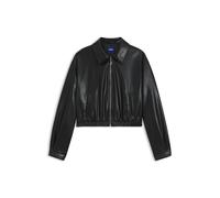 HUGO Cropped-Jacke aus Kunstleder mit Logo-Prägung auf der Rückseite - Style Autene-1_B, 50553053 Schwarz 38